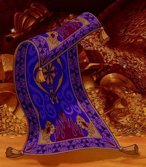 Aladdin traveling on a fantastical magic carpet